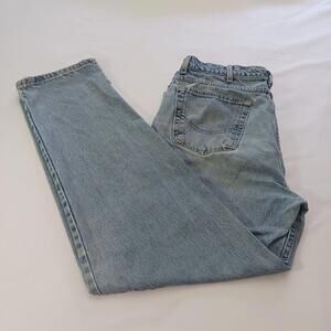 Carhartt Men's Denim Faded Blue Distressed Jeans Measured Size 33×31